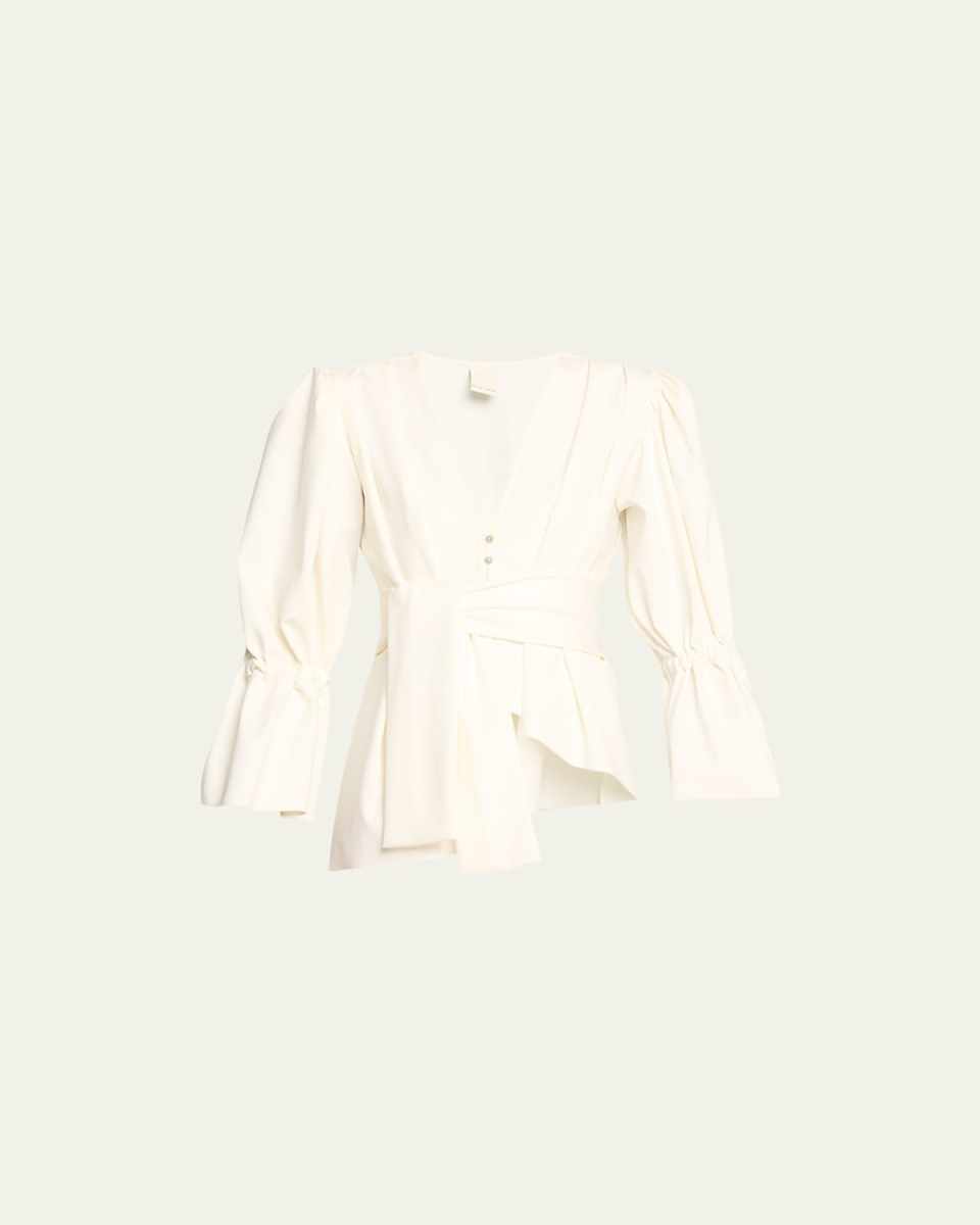 Colon Statement-Sleeve Two-Piece Swimsuit